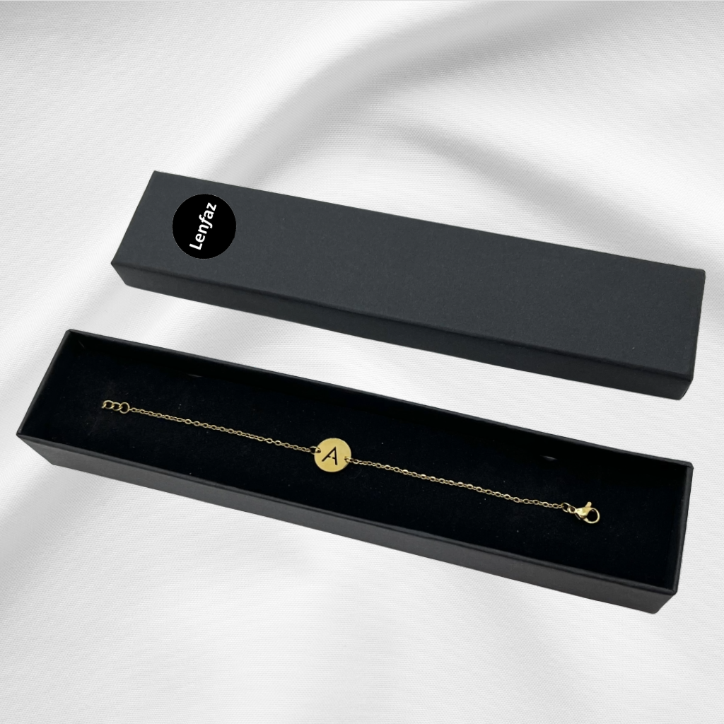 Alphabet Letter Bracelet  Gold Plated In Jewelry Gift Box
