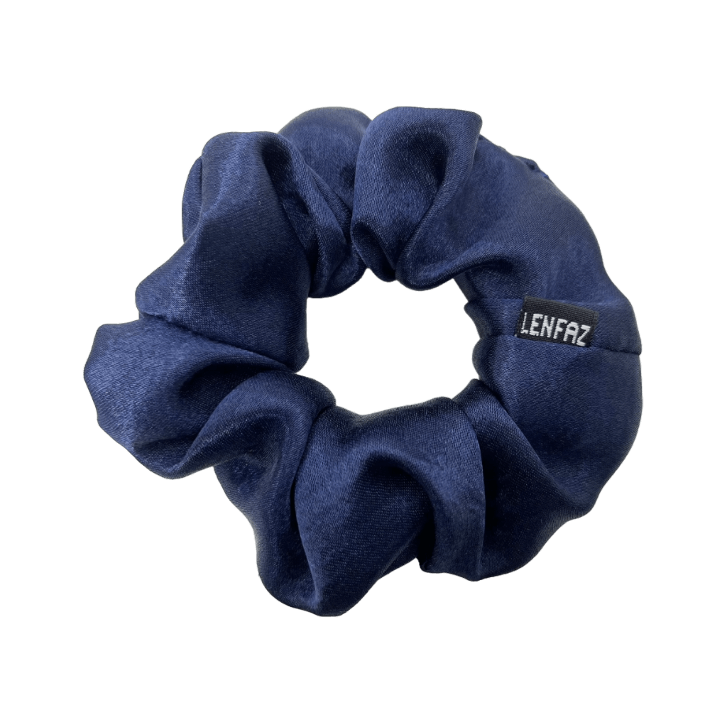 Everyday - Satin Silk Scrunchie - Midnight Blue Color