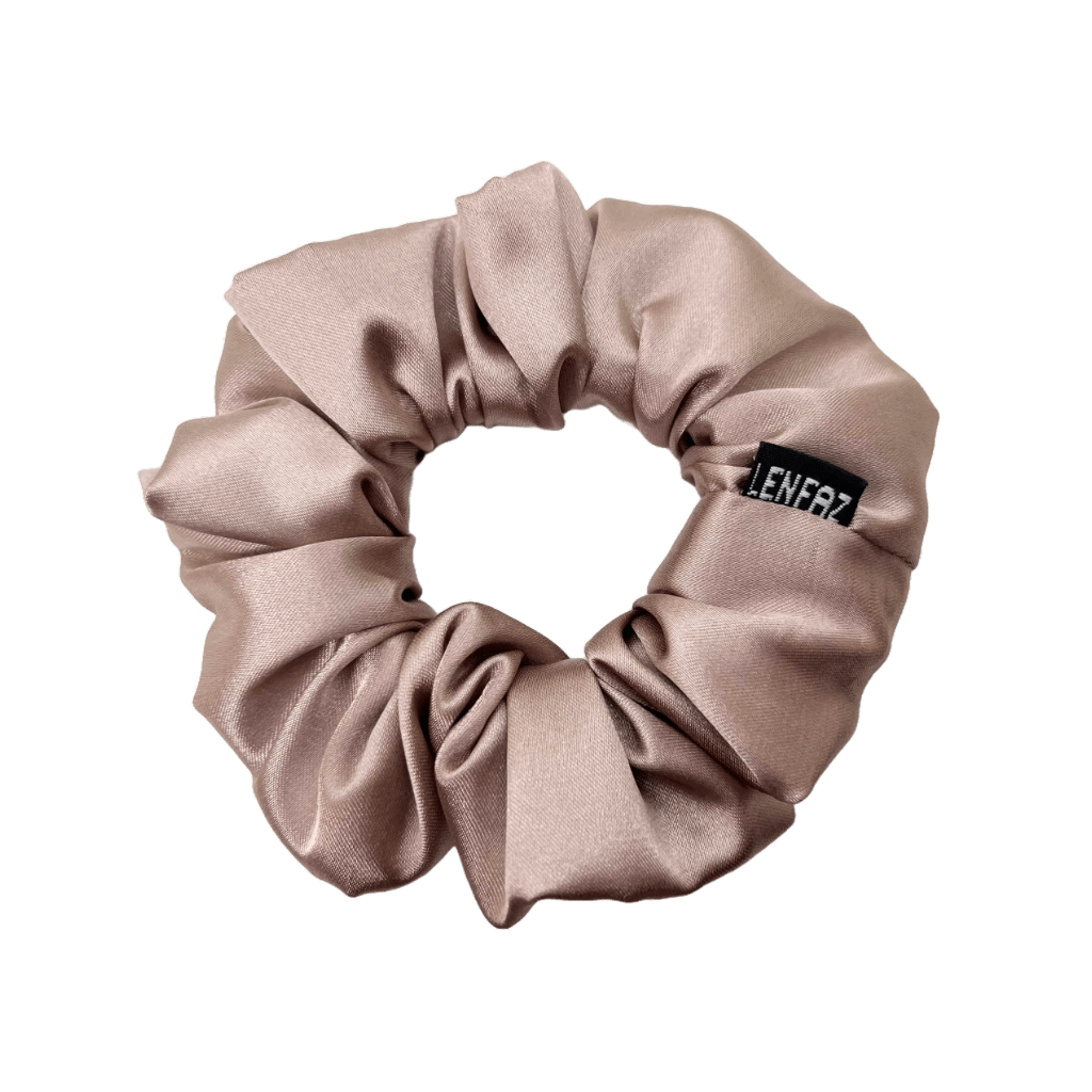 Everyday - Satin Silk Scrunchie – Neutral Brown Color
