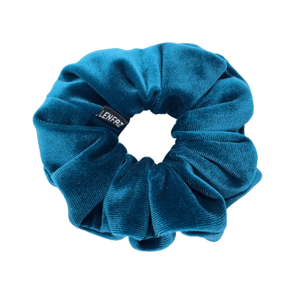 Everyday - Velvet Scrunchie -Peacock Blue Color