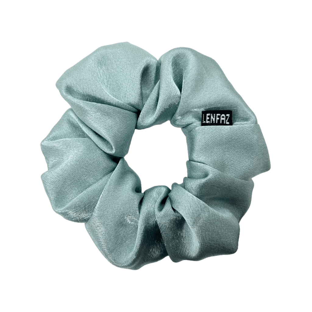 Everyday - Satin Silk Scrunchie - Seafoam Blue Color