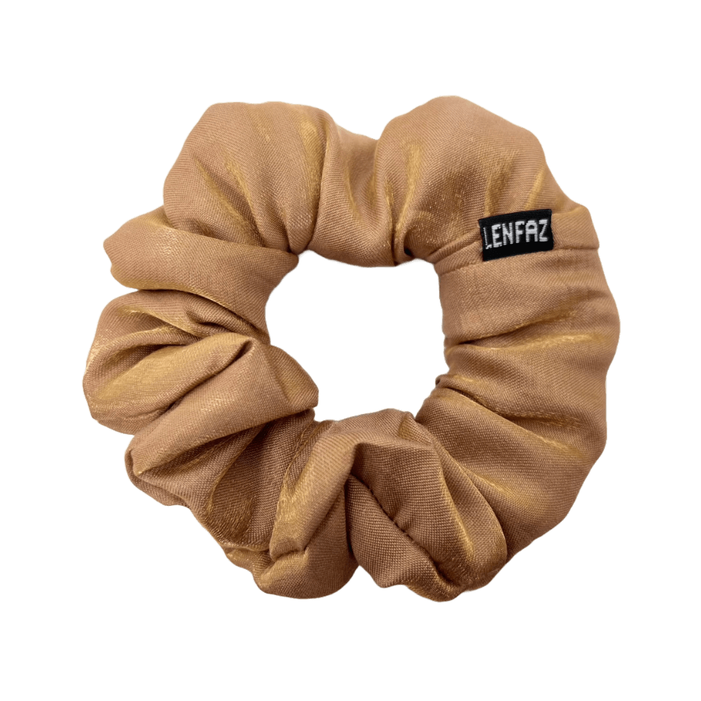 Everyday - Satin Silk Scrunchie – Two-Tone Tan Color