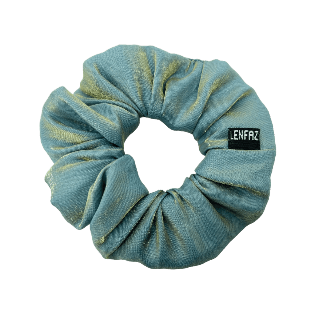 Everyday - Satin Silk Scrunchie – Two-Tone Teal Color