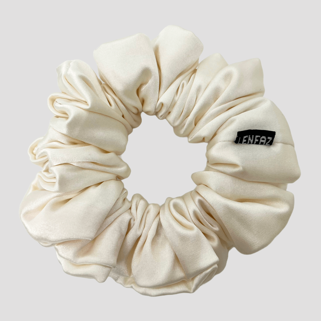 Ocean Pearl Satin Silk Scrunchie