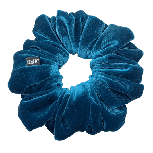 Peacock Blue Oversized Velvet Scrunchie