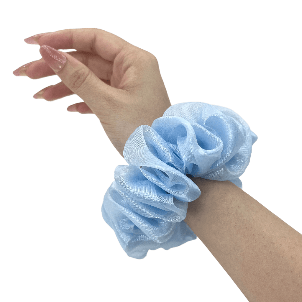 Organza Handmade Scrunchie – On Hand– Baby Blue Color