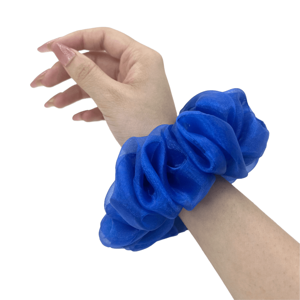 Organza Handmade Scrunchie – On Hand– Cobalt Blue Color