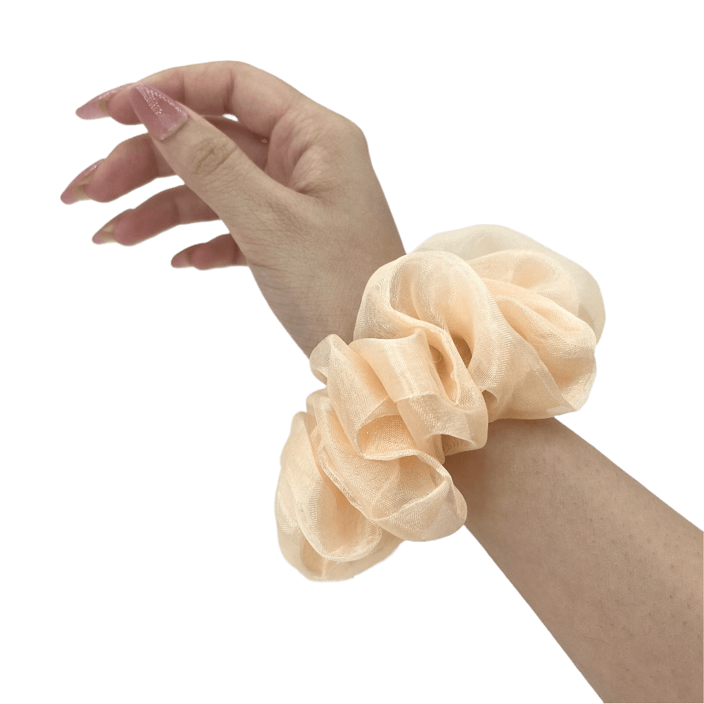 Organza Handmade Scrunchie – on hand – Light Apricot Color