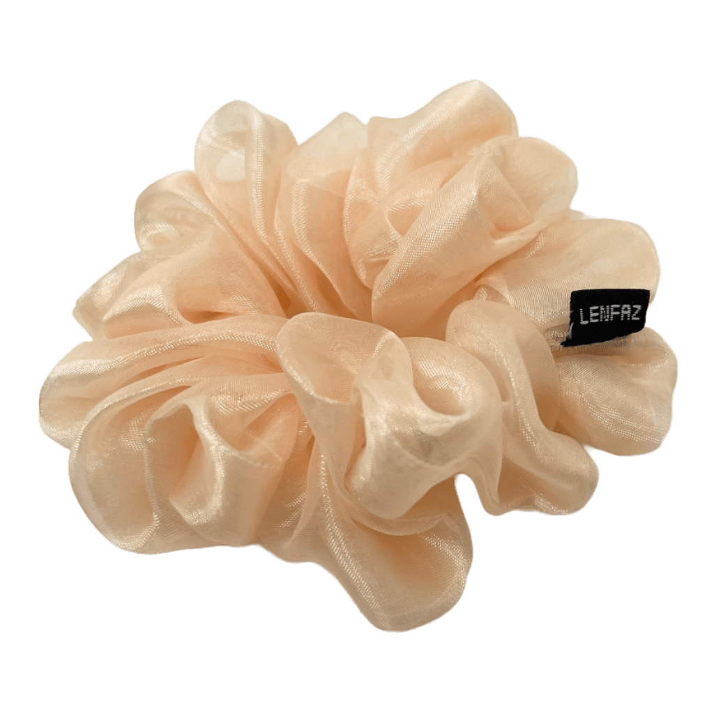 Organza Handmade Scrunchie – Light Apricot Color