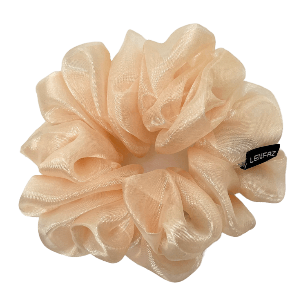 Organza Handmade Scrunchie – Light Apricot Color