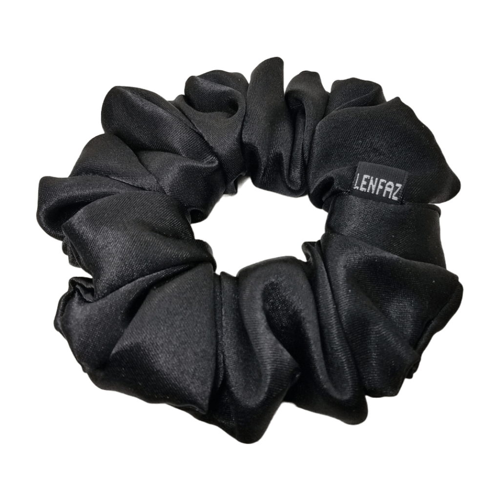 Satin Silk Scrunchie - Handmade – Radiant Black Color