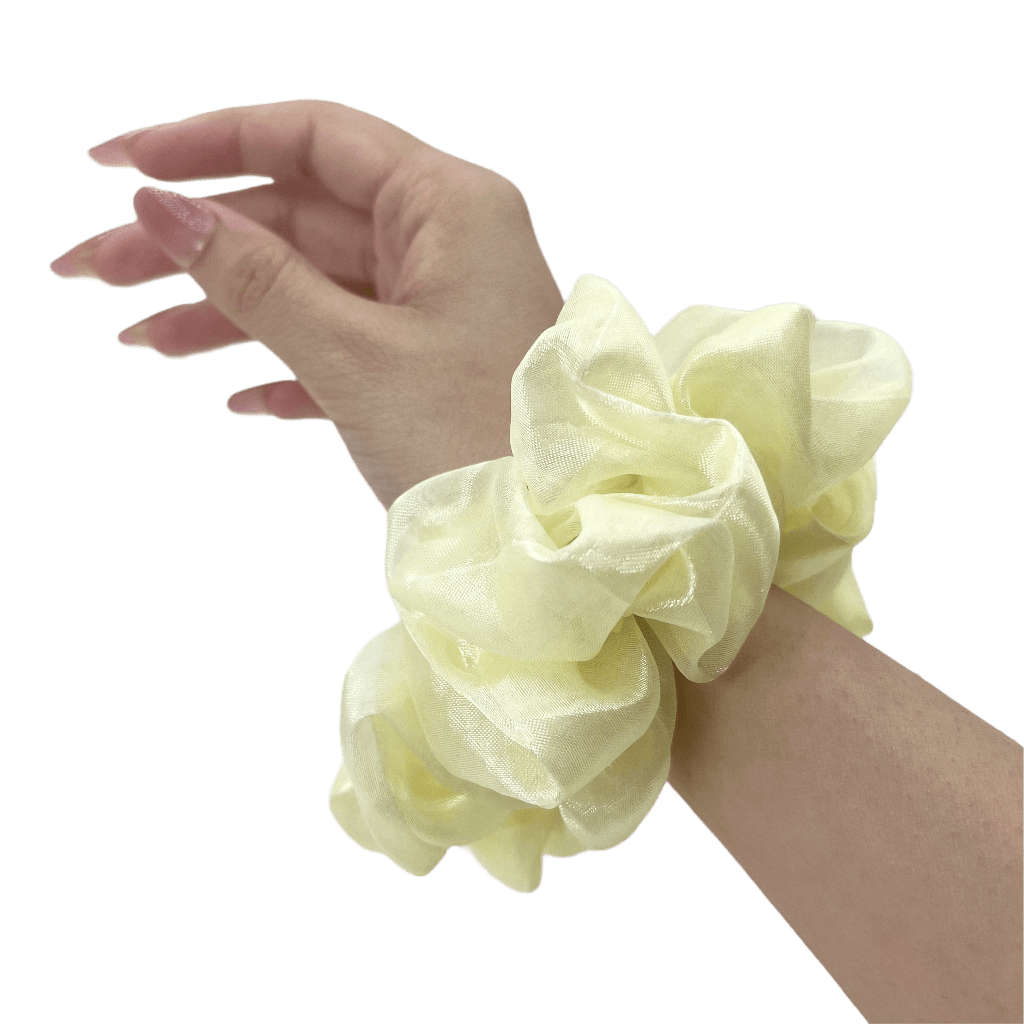 Organza Handmade Scrunchie – On Hand– Vivid yellow Color