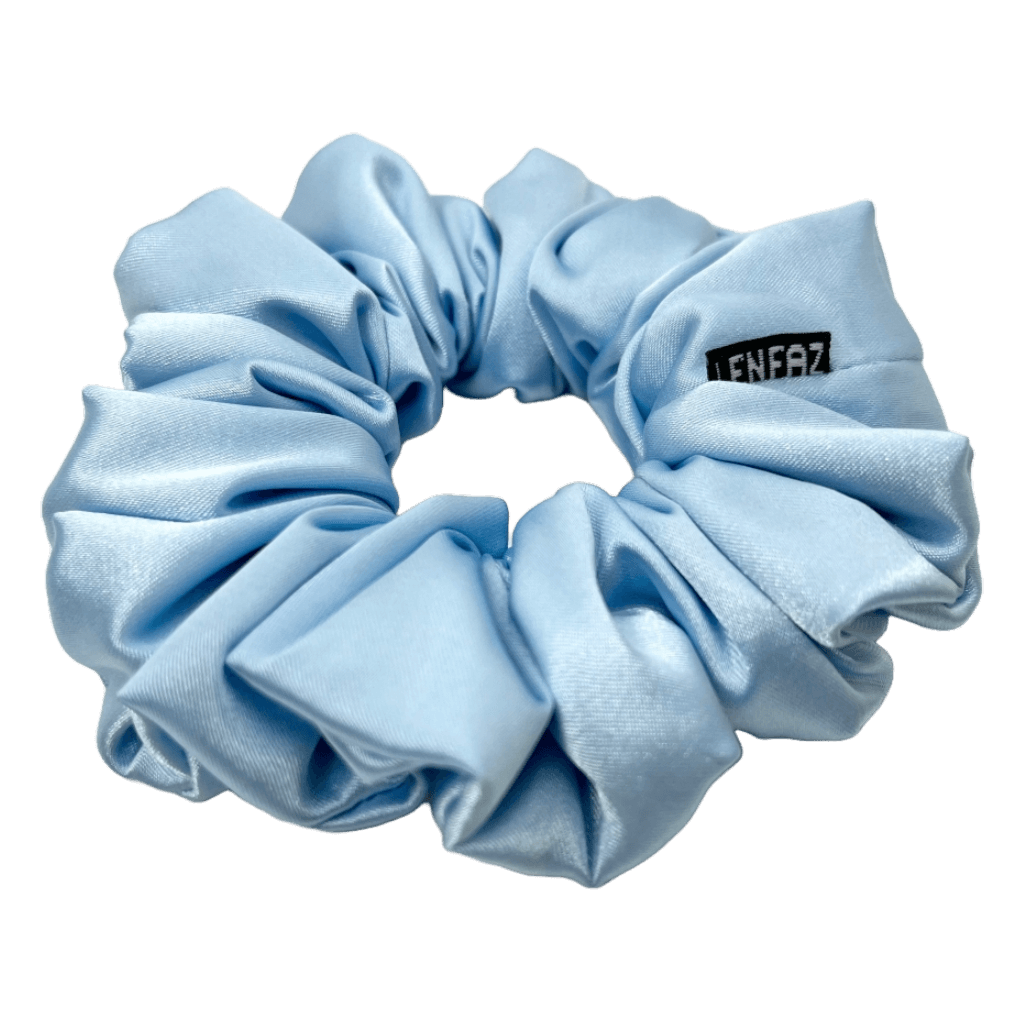 Cinderella Blue Satin Silk Scrunchie