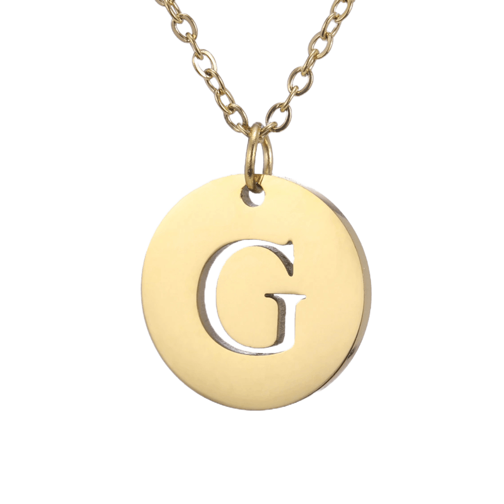 Alphabet Necklace - Gold Plated - with letter G Pendent