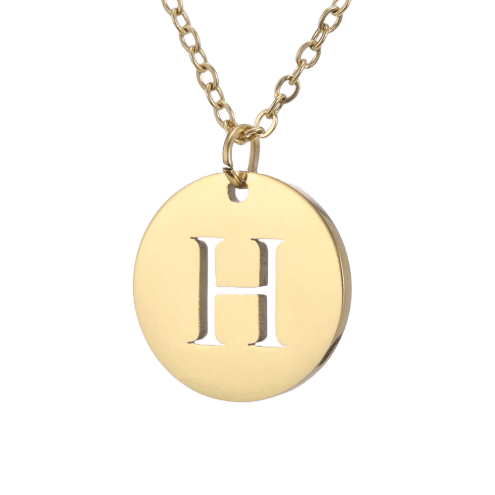 Alphabet Necklace Gold Plated - Letter H