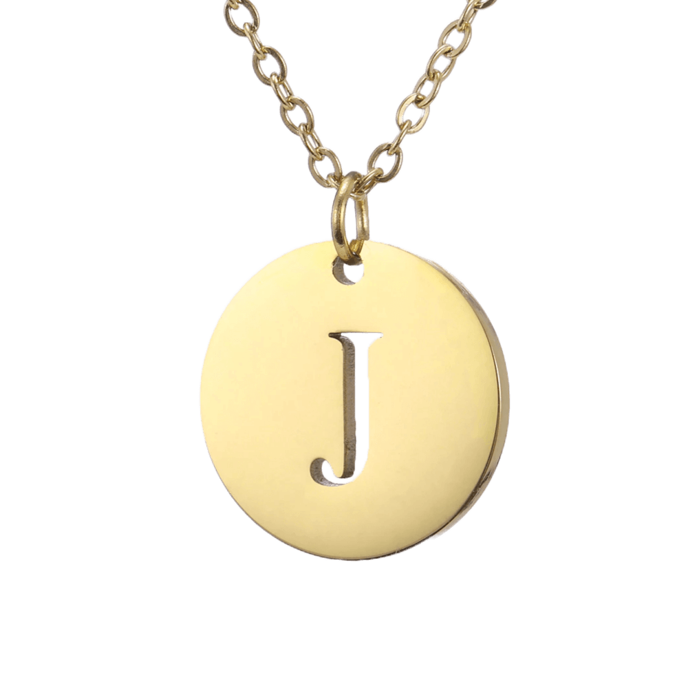 Alphabet Necklace Gold Plated - Letter J