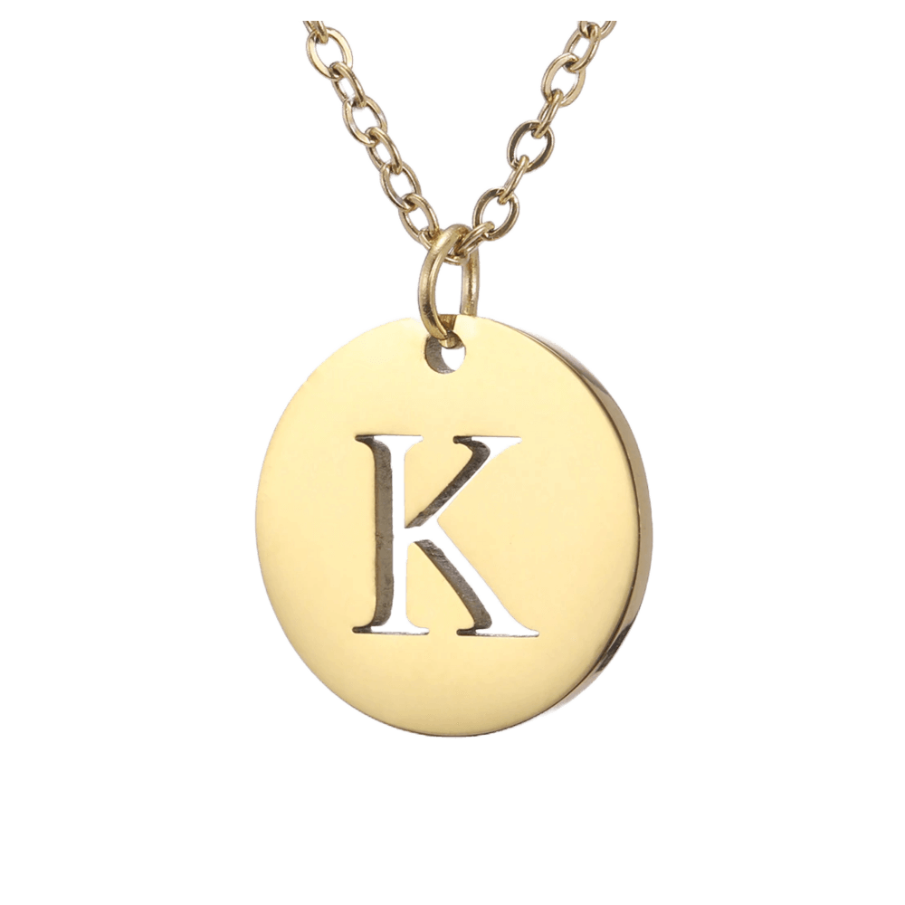 Alphabet Necklace Gold Plated - Letter K