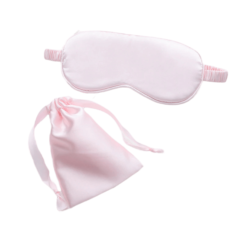 Sleep Eye Mask – with mating pouch - Satin Silk – Light Pink Color