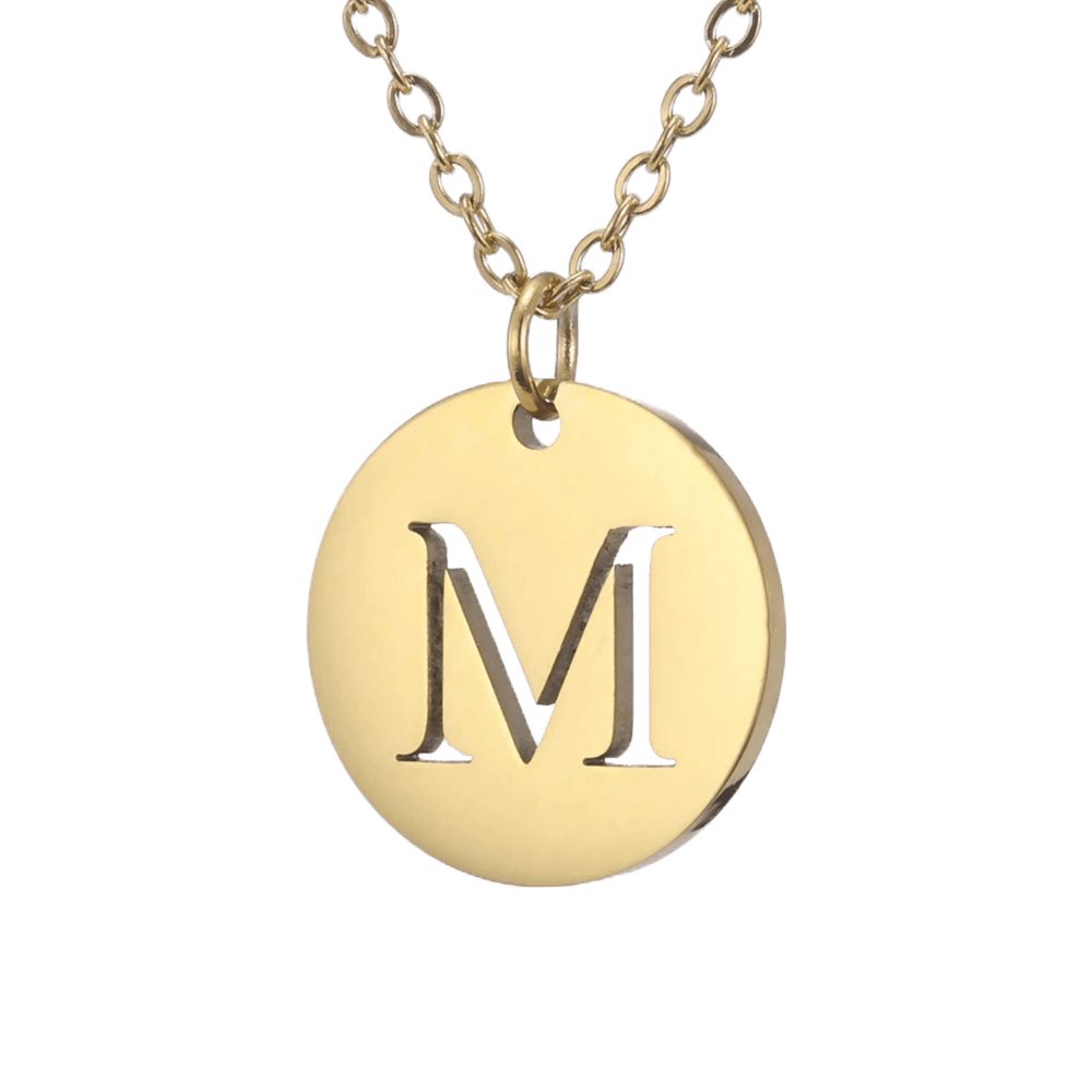 Alphabet Necklace Gold Plated - Letter M