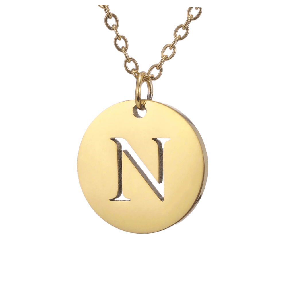 Alphabet Necklace Gold Plated - Letter N