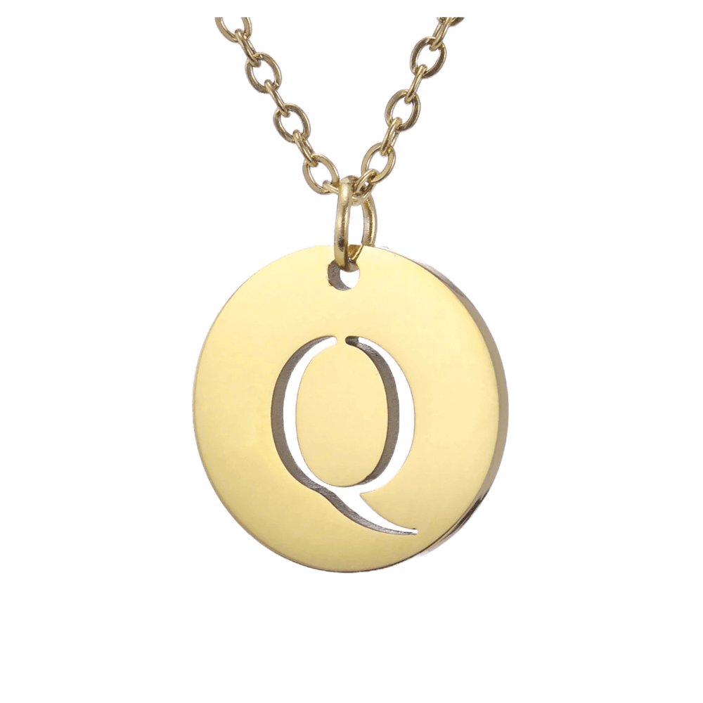 Alphabet Necklace Gold Plated - Letter Q