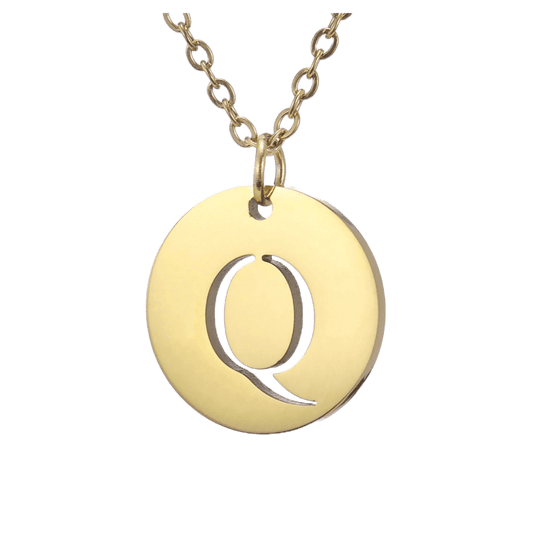 Alphabet Necklace Gold Plated - Letter Q