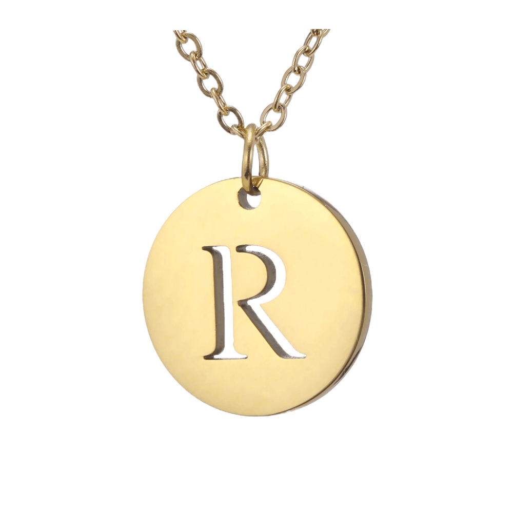 Alphabet Necklace Gold Plated - Letter R