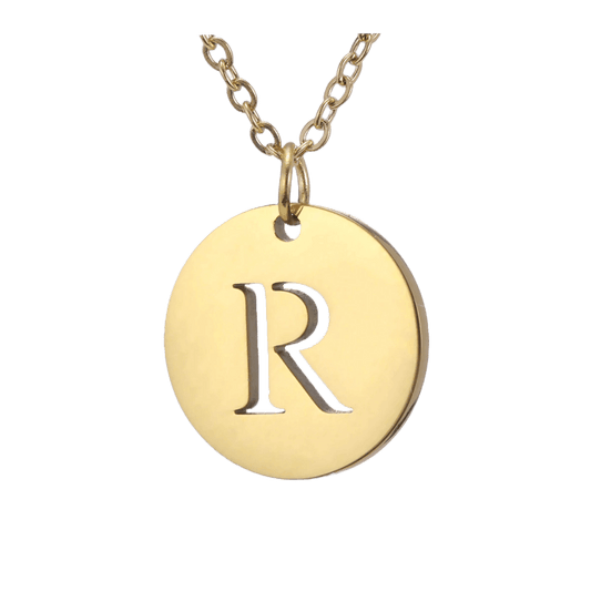 Alphabet Necklace Gold Plated - Letter R