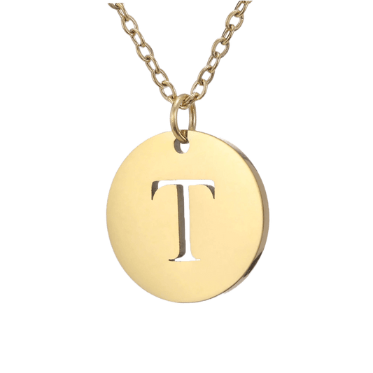 Alphabet Necklace Gold Plated - Letter T