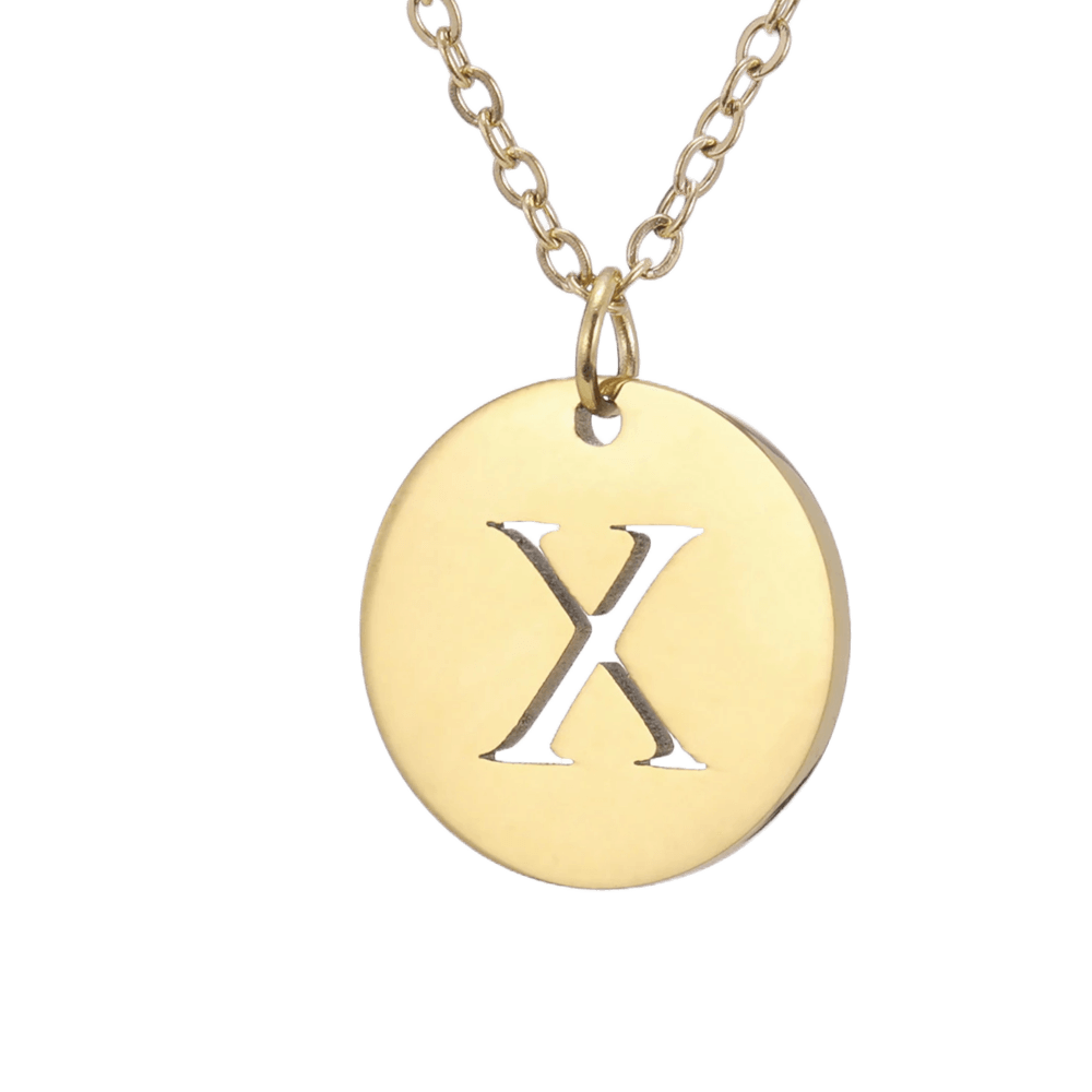 Alphabet Necklace Gold Plated - Letter X