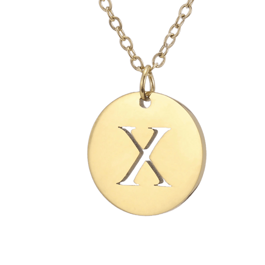 Alphabet Necklace Gold Plated - Letter X