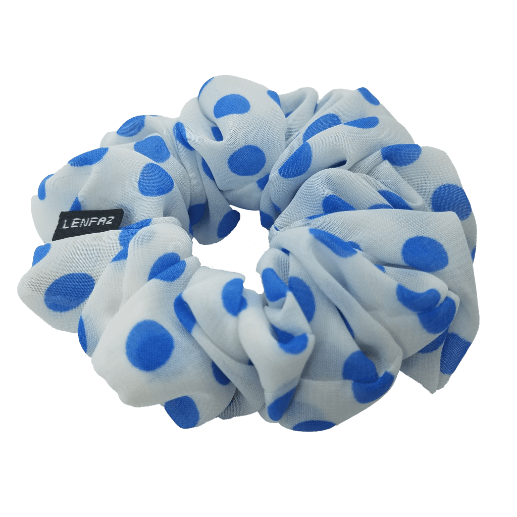 Polka Dot Scrunchie - Handmade – Blue Clouds Color