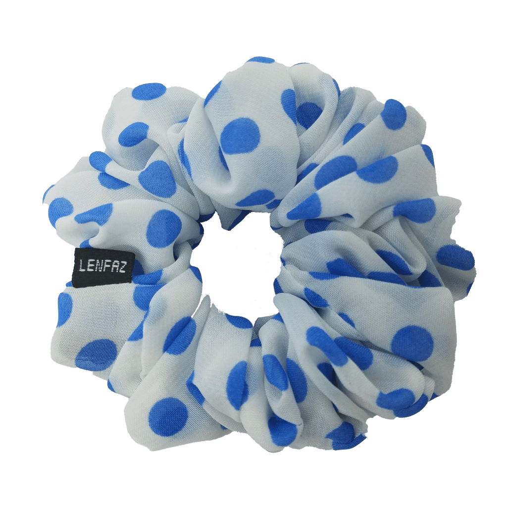 Polka Dot Scrunchie - Handmade – Blue Clouds Color