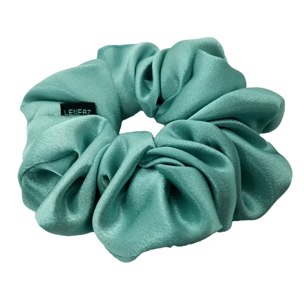 Satin Silk Scrunchie - Handmade – Seafoam Blue Color