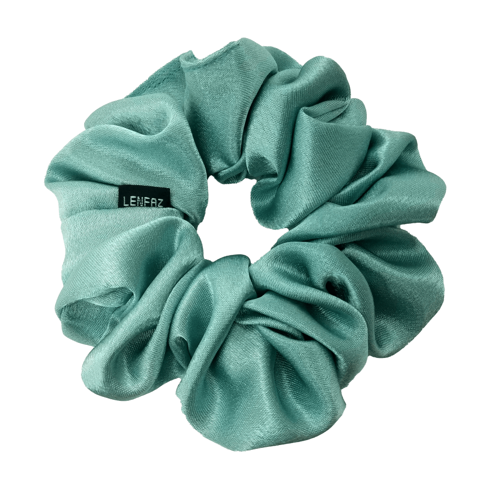 Satin Silk Scrunchie - Handmade – Seafoam Blue Color