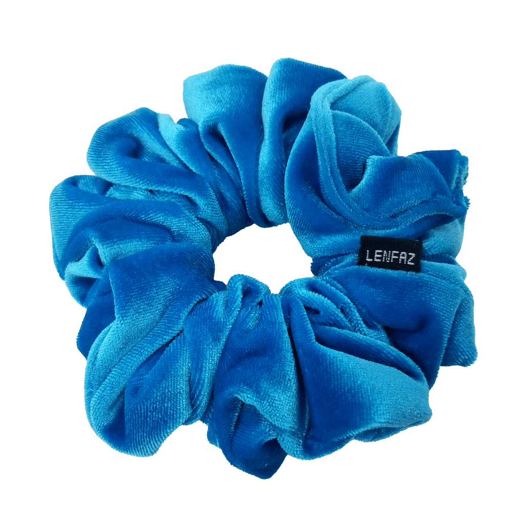 Velvet Scrunchie - Handmade – Sky Blue Color