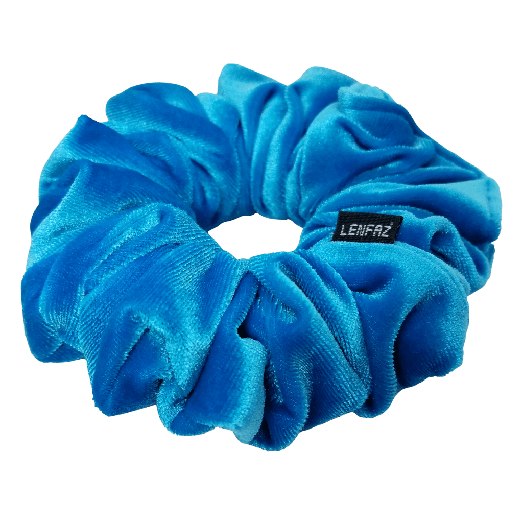 Velvet Scrunchie - Handmade – Sky Blue Color