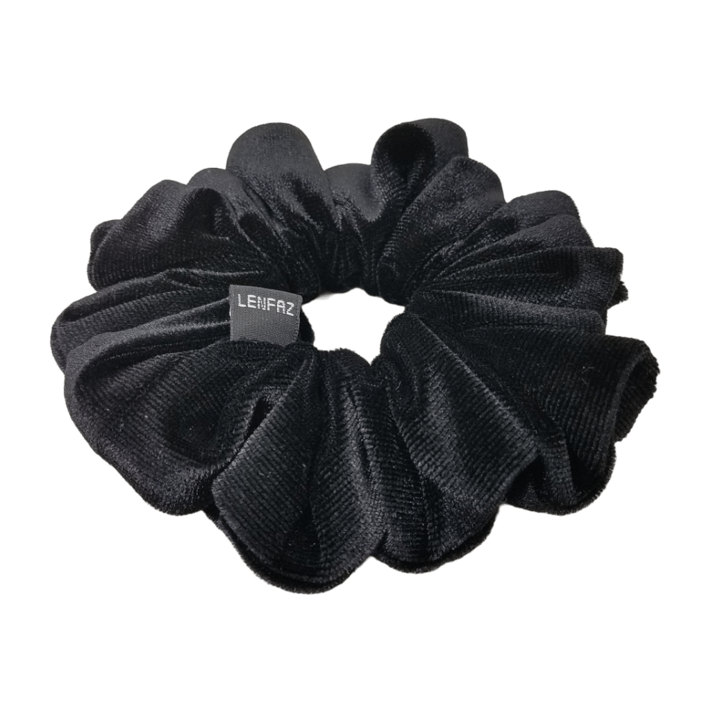 Velvet Scrunchie - Handmade – Black Diamond Color