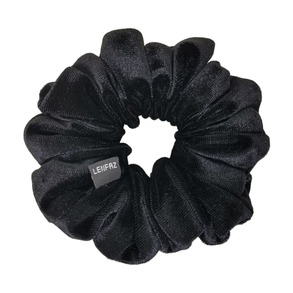 Velvet Scrunchie - Handmade – Black Diamond Color