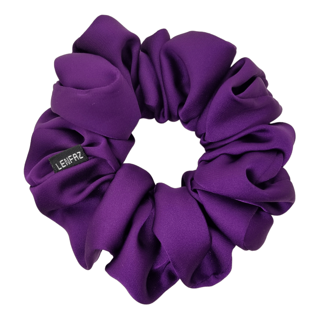 Matte Silk Scrunchie - Handmade – Plum Purple Color