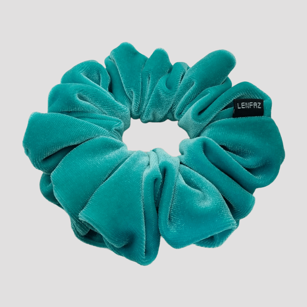 Sea Green Velvet Scrunchie - Steel Silver Mini Perfume Spray Btl.