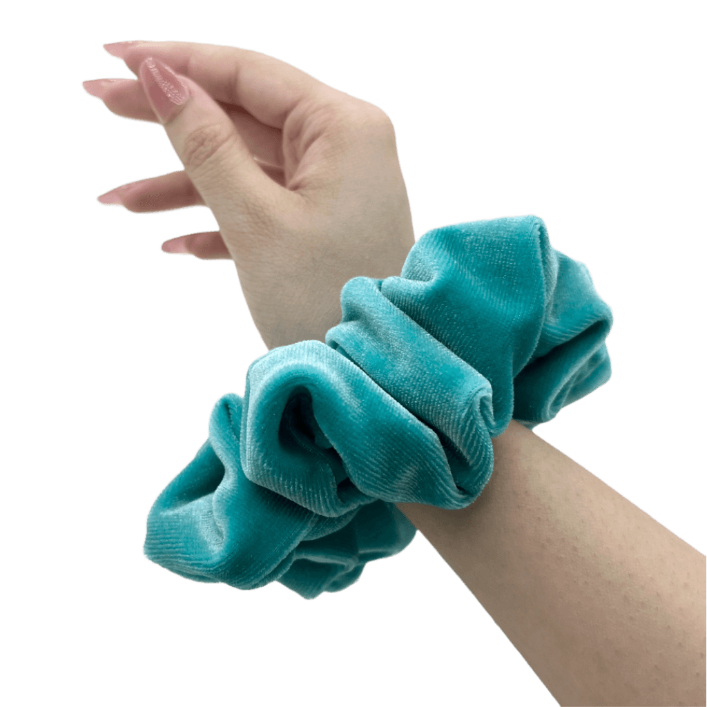 Velvet Handmade Scrunchie – on hand – Sea Green Color