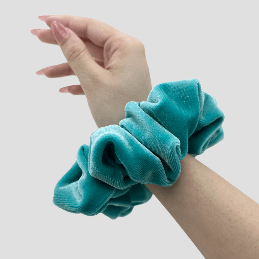 Sea Green Velvet Scrunchie - Steel Silver Mini Perfume Spray Btl.