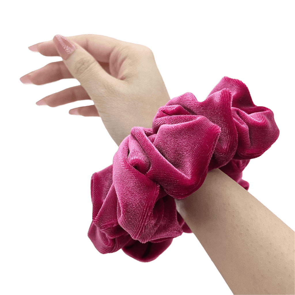 Velvet Handmade Scrunchie – on hand – Very Berry Color
