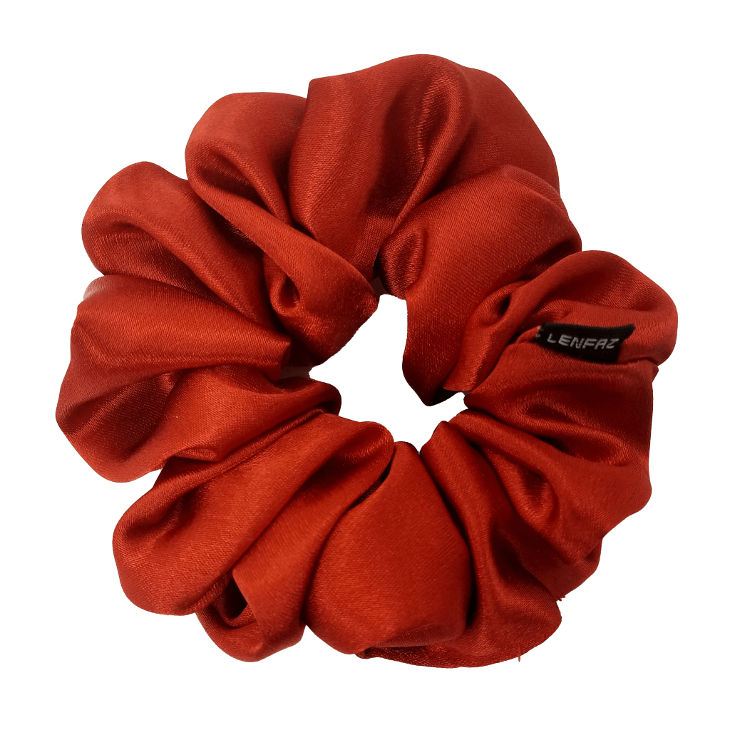 Satin Silk Scrunchie - Handmade – Crimson Red Color