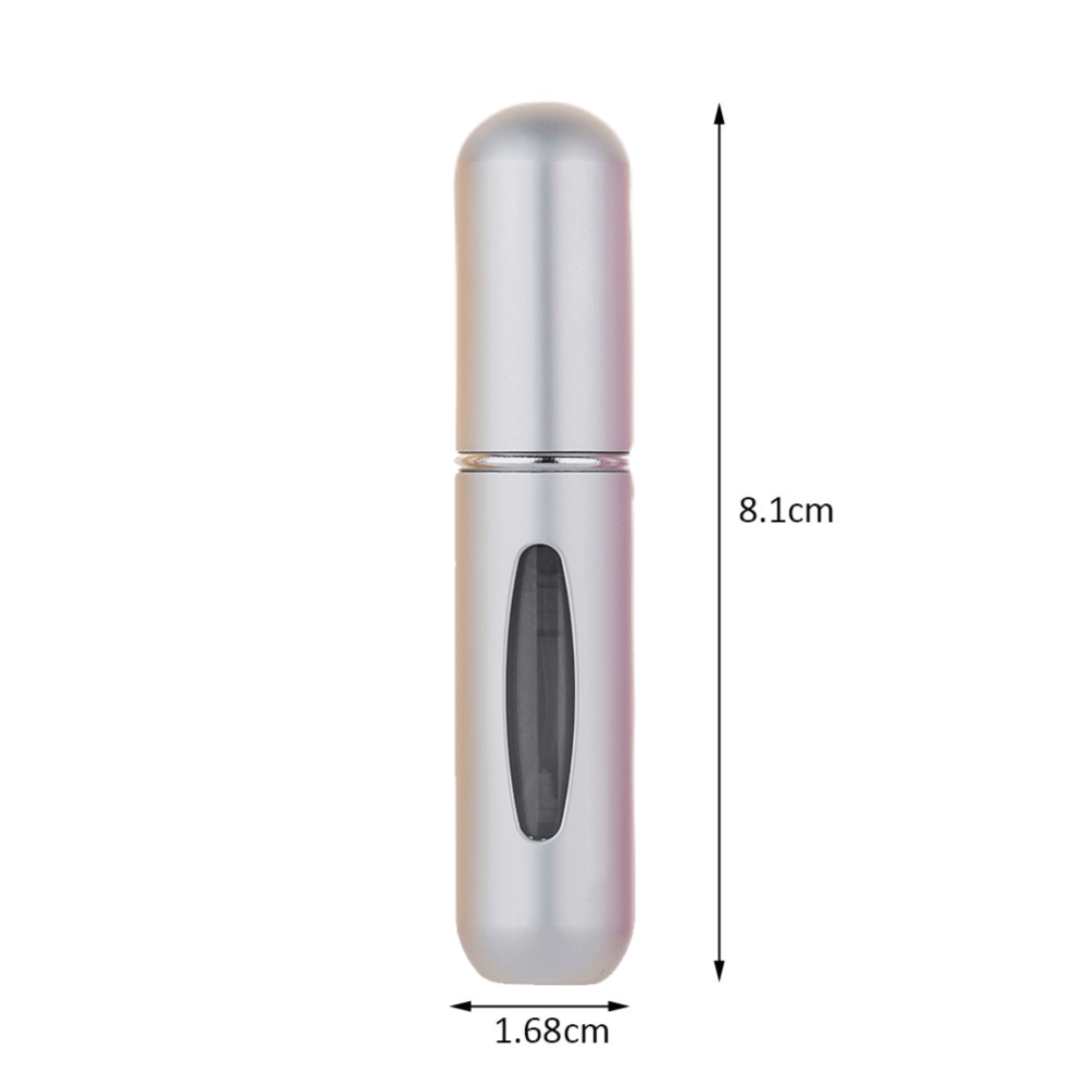 Steel Silver 5ml Mini Refillable Perfume Spray Bottle