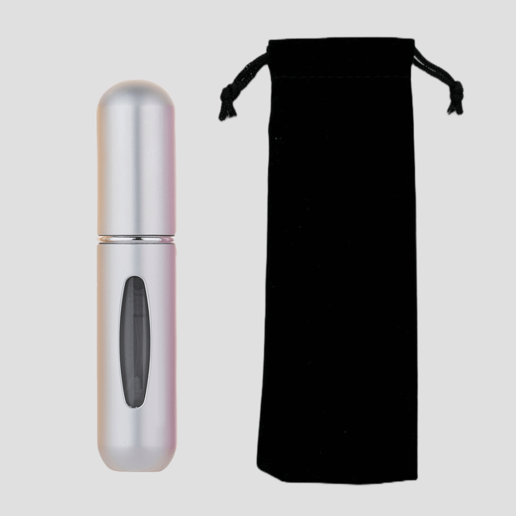 Steel Silver 5ml Mini Refillable Perfume Spray Bottle