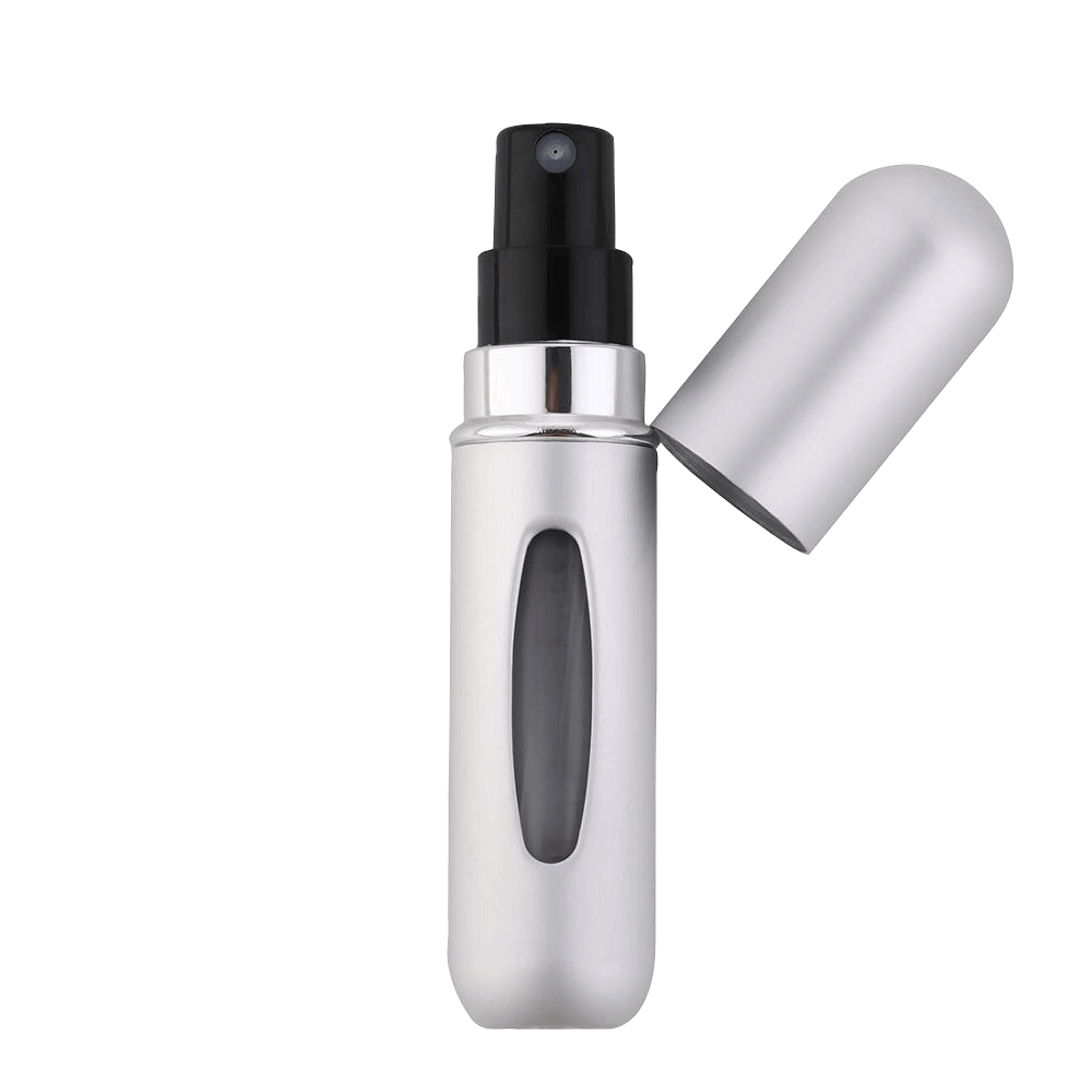 Steel Silver 5ml Mini Refillable Perfume Spray Bottle