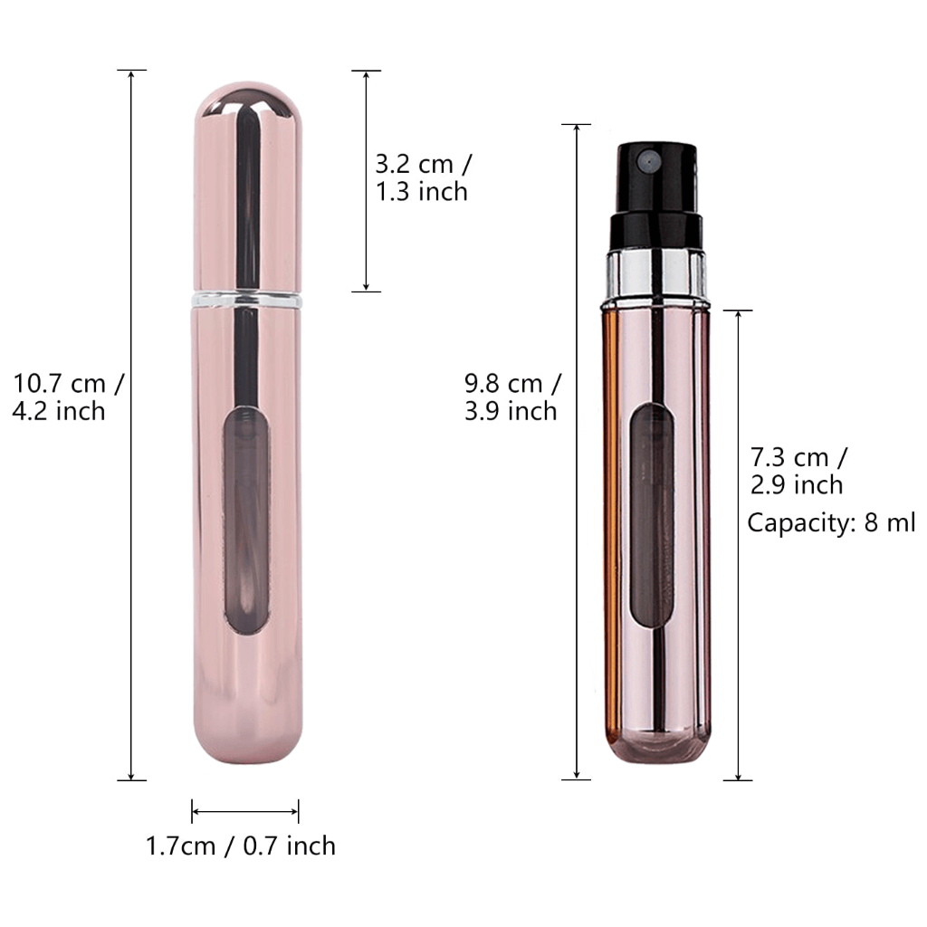 8ml Mini Perfume - Refillable Spray Bottle – Measurements