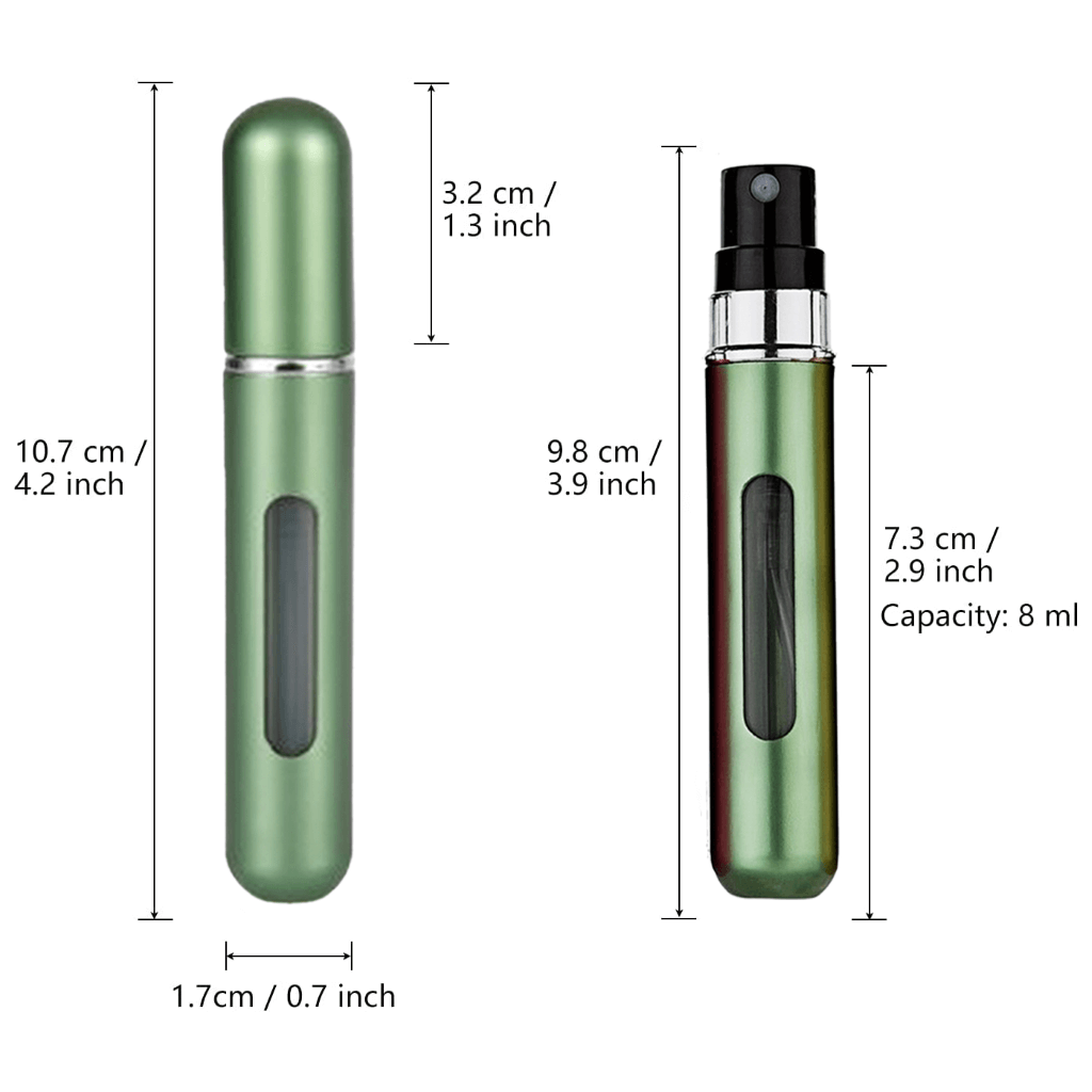 8ml Mini Perfume - Refillable Spray Bottle – Measurements